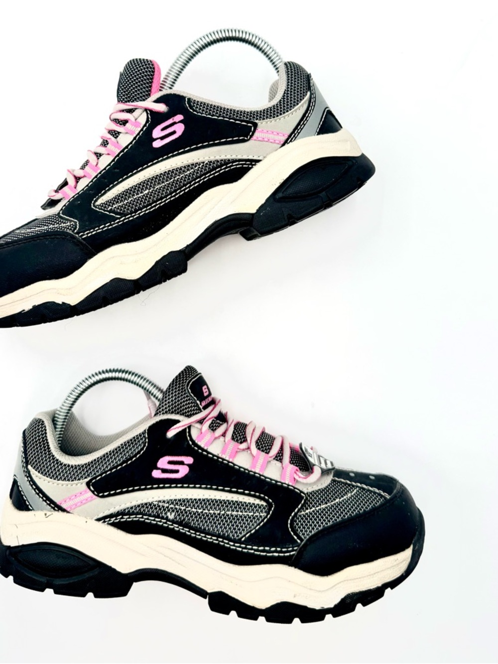 Skechers Women's Work‎ Biscoe Steel Toe Sneakers in black and pink.  Like  New